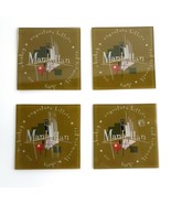 Retro Manhattan Recipe Coasters Fused Glass Green 3.5&quot; Atomic Home Decor... - £14.19 GBP