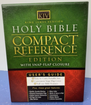 Holy Bible Compact Reference Edition King James Nelson Snap-Flap Closure - Black - £31.64 GBP