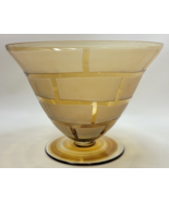 Badash Amber Heavy Cut Crystal Glass Footed Bowl 7 1/2&quot; - £51.82 GBP