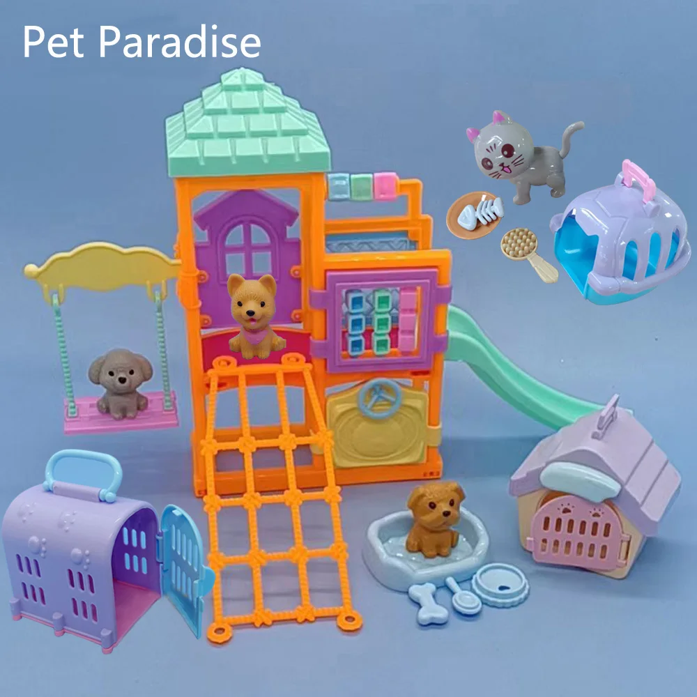 New 2022 For Barbie Doll Toy Accessories Simulation Mini Pet Puppy Dog Kennel - £11.06 GBP+