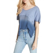 Free People Womens Tee Sun Dial V Neck Relaxed Ocean Shell Blue Size Xs OB799527 - £38.12 GBP