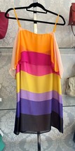TRINA TURK Multicolor Striped Printed Silk Dress Style#TD175010 Sz 12 $378 - $138.50