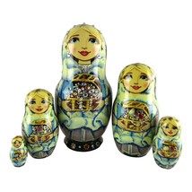 Nesting Dolls 5.9&quot; 5 Piece, Jeweled Princess Hand Made Set Russian Matryoshka - £56.64 GBP