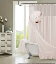 Blush Sheer and Grid Shower Curtain and Liner Set - $1,462.63 MXN