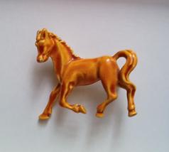 Vintage Horse Pin Animal Jewelry Blouse Shirt Unisex Brooch Brown Enamel... - $9.95