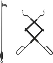 30&quot; Adjustable Fireplace Poker Fire Pit Poker And Campfire Fireplace Tongs, Log - £35.40 GBP