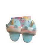 Nwt 3d Blue unicorn slip on slippers size 4/5 - $9.00