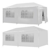 10X 20Ft Party Canopy Tent Pe Gazebo Wedding Canopy With 6 Removable Wall White - £109.84 GBP