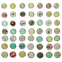 Paper Fasteners 50Pcs 9Mm Round Mixed Pattern Brads Metal Scrapbooking M... - $17.09