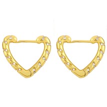 FA Small Heart Hoop Earrings For Women Crystal Huggies Earrings Cubic Zirconia G - £8.53 GBP