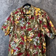 Royal Creations Hawaiian Shirt Mens Extra Large USA Floral Print Button Vintage - £13.94 GBP