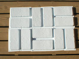 SIX 6x12 DIY RUSTIC CONCRETE BRICK MOLDS MAKE BRICK VENEER WALL TILE FOR PENNIES image 5