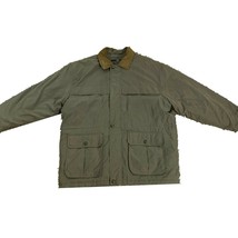 Members Only Mens Jacket Size XL Microfiber Coat Dark Khaki Leather Collar - $34.65