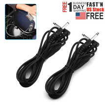 2 Pack 10Ft Electric Patch Cord Guitar Amplifier Amp Cable Right Angle 9... - $18.99