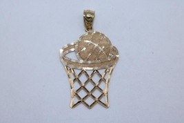 Fine 10K Yellow Gold Basketball Hoop Pendant Charm - $69.78