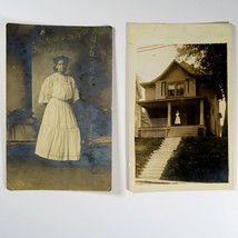 Real Photo Postcard Set of 2 Posing Women Early 1900s RPPC  - £11.56 GBP