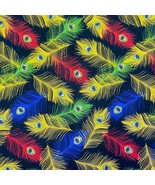 Royal Peacock Fabric Mardi Gras Exclusively Quilters New Orleans La 112&quot;... - £39.56 GBP