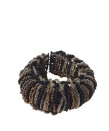 Vintage Boho Black Brown Seed Bead Wrap Bracelet Womens Fashion Jewelry - $22.66