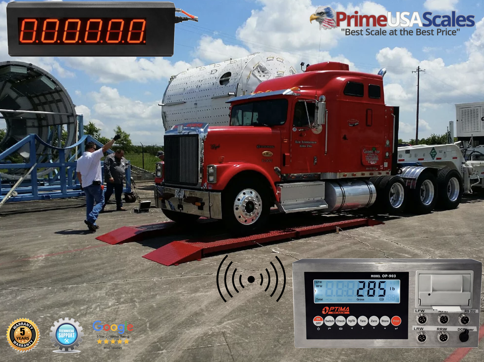 Primary image for Wireless OP-923 Axle Truck Scale 12'x30" 60,000 lb Indicator Printer Scoreboard