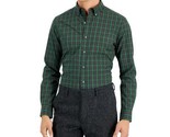 Club Room Mens Slim Fit 4-Way Stretch Plata Plaid Dress Shirt Green-Small - $21.99