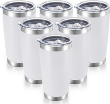 20 Oz Tumblers Bulk Stainless Steel Tumbler With Lid Double Wall Vacuum, 6 Pack - £44.86 GBP