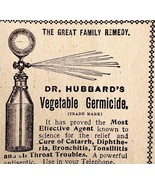 Dr Hubbard Vegetable Germicide Advertisement 1899 Victorian Boston Mass ... - $463.85 MXN