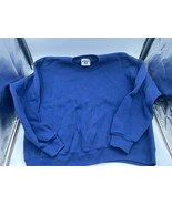 Vintage Lee Heavyweight Blank Crewneck Sweatshirt Blue USA XL - $15.47