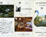 La Reserve Inn Brochure Pessac France 1960&#39;s Relais et Chateaux - $24.82