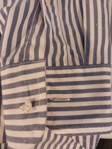 Abercrombie & Fitch Long Sleeve Button-Down Collar Men Shirt XS Wht/Blue Striped image 2