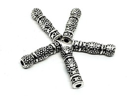 Viking Hair Beads Beard 5 x Pipe Beads Pewter Heathen Norse Accesorios u... - £6.85 GBP