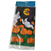 Halloween Vintage Amscan Tablecloth Paper Tablecover Jack O Lantern 54&quot; x 102&quot; - £15.83 GBP