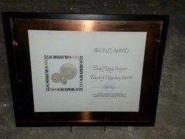Neographics Bronze Award 1972 Frank Mulvey Friends of Distinction Real F... - £79.93 GBP