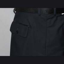 Mens APOLLO KING Banded Collarless suit Chinese Mandarin Wide leg AG92 navy blue image 8