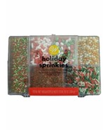 Christmas 6 Sprinkles Tackle Box Wilton Pearl Balls, Candy Canes, Ornaments - $10.44