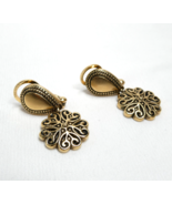 Premier Designs Gold Tone Reverse Teardrop Dangle Clip Earrings - €10,12 EUR