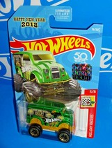 Hot Wheels 2018 Factory Set Holiday Racers #76 Monster Dairy Delivery Green - $2.97