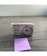 Nikon COOLPIX S210 8MP Digital Camera &amp; Battery 3x Zoom WORKS MARKS ON S... - $89.87