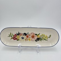 Pottery Barn Rimsk Platter Floral Oval Stoneware Spring - $49.50