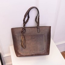 Rge capacity causal shoulder bags for women 2022 pu leather fringe purse handbags retro thumb200