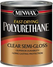 New Minwax 23005 1/2 Pt Clear SEMI-GLOSS Oil Based Fast Dry Polyurethane 6179873 - £22.37 GBP