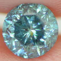 Round Shape Diamond Real Fancy Blue Color I1 Enhanced Loose 0.77 Carat Certified - £288.65 GBP