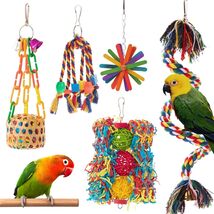 Bird Toys Parakeet Toy Parrot Chewing Shredding Foraging Toys with Rope ... - $14.60
