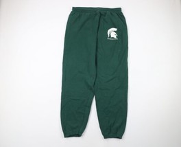 Vintage 90s Mens XL Faded Michigan State University Sweatpants Joggers Green USA - £47.03 GBP