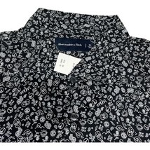 Abercrombie &amp; Fitch New York City Skyline Shirt XL Black Print Button Up... - £30.33 GBP