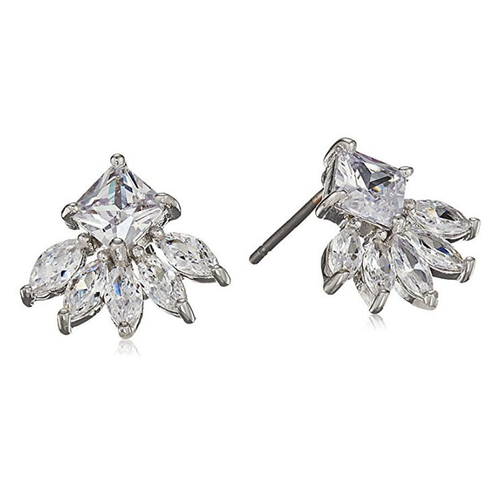 CZ by Kenneth Jay Lane Baguette Cluster 2 cttw Earrings KE1743 NWT Item image 4