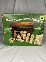 Christmas Musical Porcelain Children’s Nativity Set Plays Silent Night 1... - $24.75