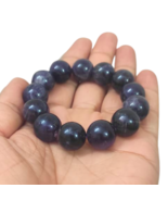 Natural Purple Amethyst Uruguay Round 13 Big Beads Healing Bracelet 15mm - £79.32 GBP