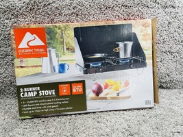 Ozark Trail Propane Fold-Up 2 Burner Portable Stainless Steel Outdoor Camp Stove - £30.30 GBP