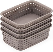 Ezoware Gray Plastic Knit Storage Trays, Desk Drawer Divider, 7.7X5.3X2.4 Inch - £24.51 GBP