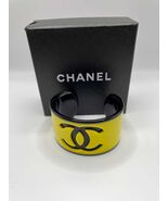 Chanel CC Lucite Cuff Yellow Outside and Black Inside- RARE COLOR - $145.00